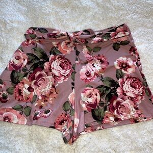 M.Fasis high waisted floral shorts with front tie